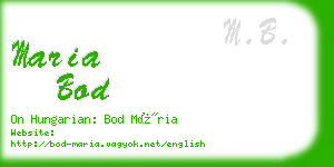 maria bod business card